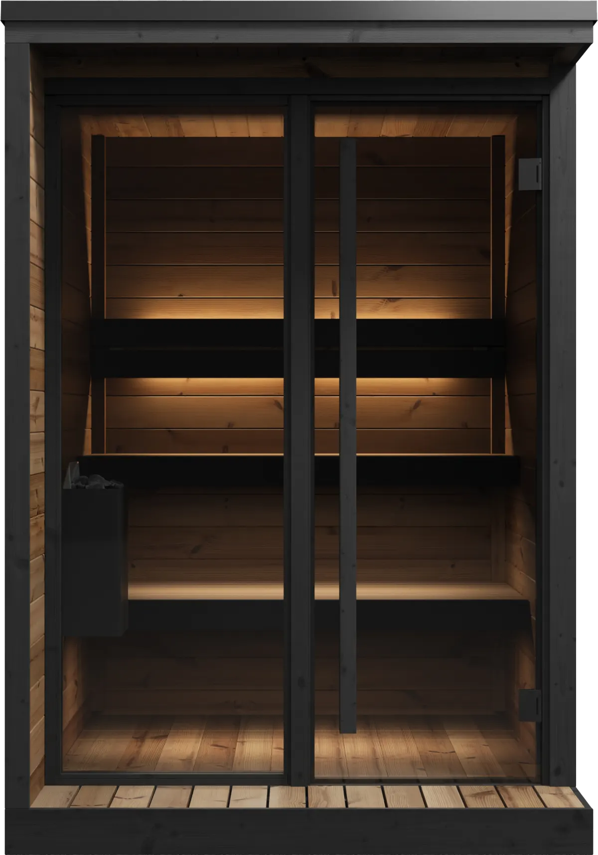 Yakia 400 S outdoor sauna, front view